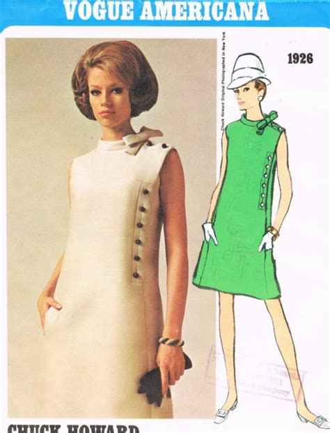1960s Elegant Chuck Howard Dress Pattern Vogue Americana 1926 Side