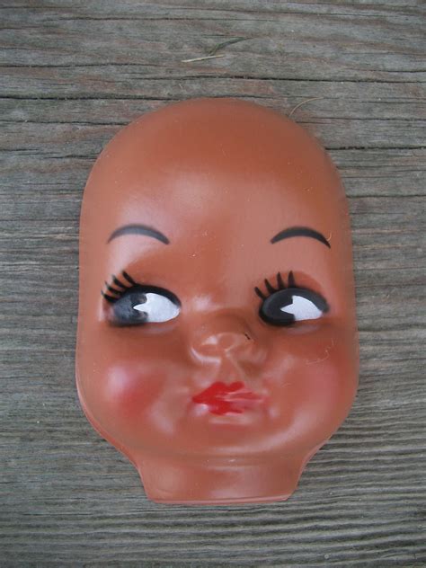 Lot C Vintage 3 Inch Medium Brown Skin Plastic Doll Face Mask Etsy