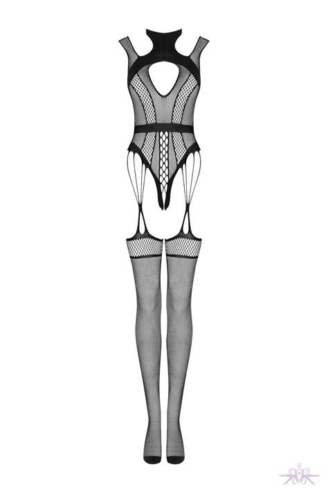 Obsessive Cut Out Design Fishnet Bodystocking At Mayfair Stockings Boutique