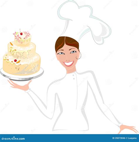 Smiling Female Baker Stock Vector Illustration Of Healthy 35073046
