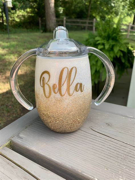 Sippy Cup Stainless Steel Epoxy Glitter Sippy Cup Custom Etsy