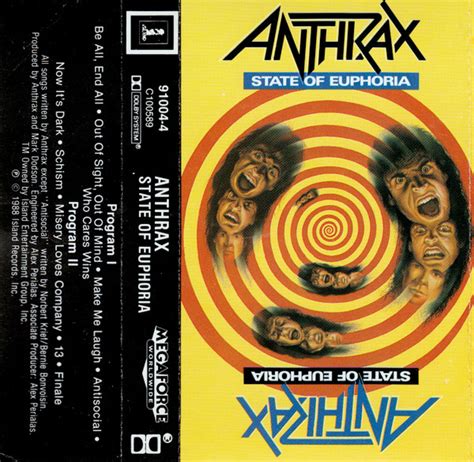 Anthrax State Of Euphoria 1988 Cassette Discogs