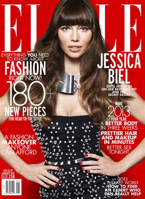Jessica Biel Joins Leading Designers For Elle Us January 2013 Cover