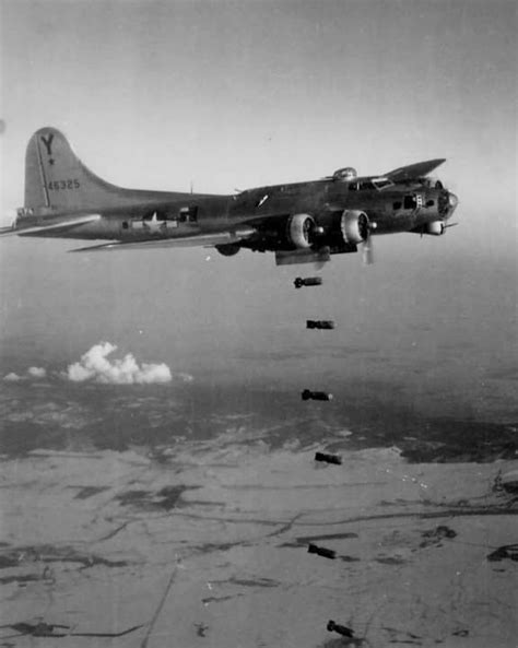 383rd Bomb Group B 17g Releasing Its Bombs Over Vienna On February 7