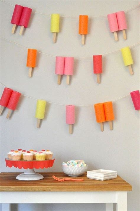Popsicle Garland Done1 600 Ice Cream Birthday Party Ice Cream Party