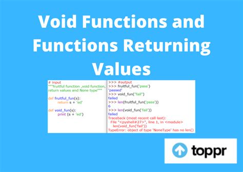 Void Functions And Functions Returning Values Definition And Faqs