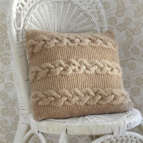 Basic Cable Cushion Knitting Patterns Lets Knit Magazine