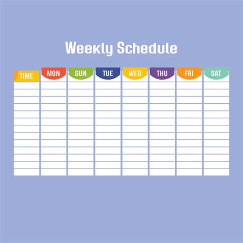 Free Printable Weekly Schedule Template Printable Templates Free