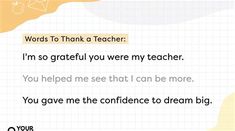 Thank You Teacher Card Messages