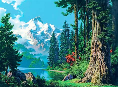 imágenes arte pinturas el clásico paisaje con estilo realista pintura colorida de paul