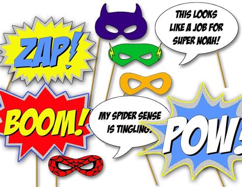 These Printable Superhero Photo Booth Props 12 Will Bring Serious