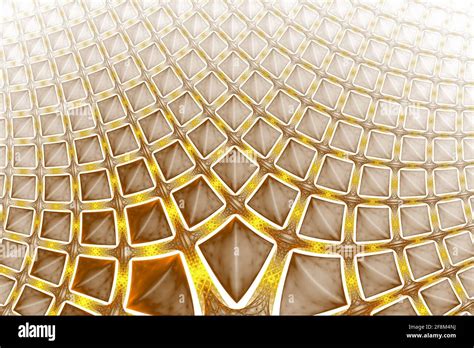 Abstract Geometric Texture With Golden Rectangles On Black Background Fantasy Hexagonal Fractal