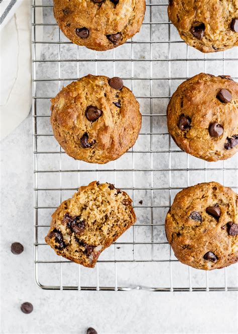 Skinny Banana Chocolate Chip Muffins Ambitious Kitchen