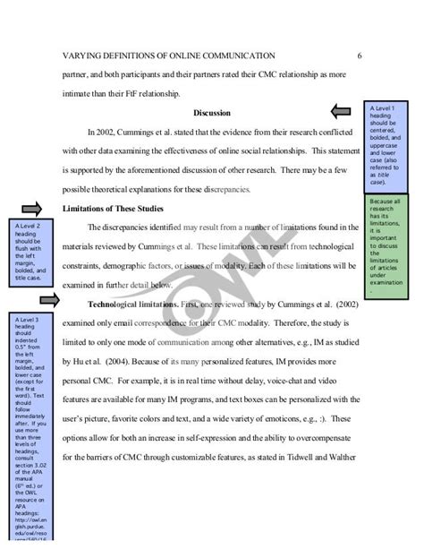 Example Of Apa Paper With Headings And Subheadings