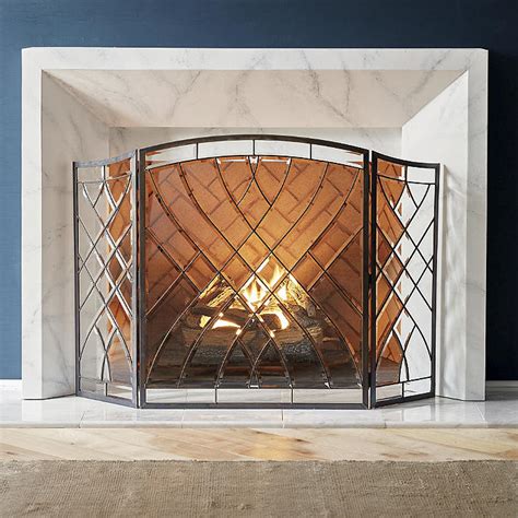 Victoria Beveled Glass Fireplace Screen Frontgate