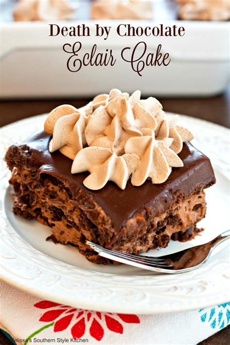 Cover cake with frosting and refrigerate for 24 hours. Death By Chocolate Eclair Cake ...