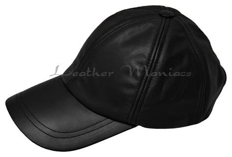 Baseball Cap From Leather Nappa Leather Lederbasecap Leather Cap Black
