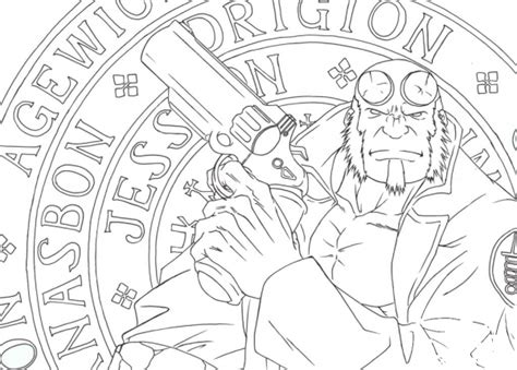 Hellboy Coloring Page Colouringpages