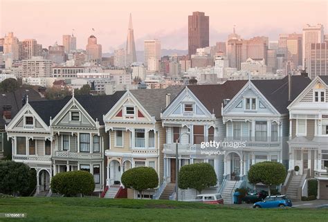 The Painted Ladies In San Francisco California High Res Stock Photo