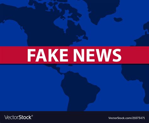 Fake News World Map On Background False Royalty Free Vector