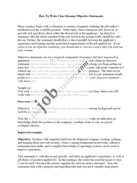 Objectives are simple to write. Sample Resumes Free Resume Tips Resume TemplatesResume ...