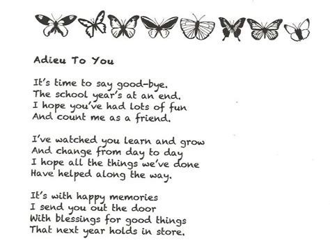 End of the Year Good-Bye Poem - Classroom Freebies