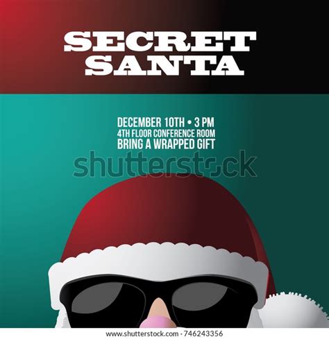Cartoon Secret Santa Christmas Party Background Stock Vector Royalty