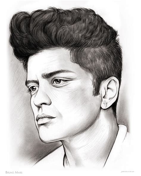 Bruno Mars Drawing By Greg Joens Fine Art America