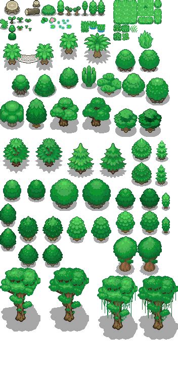 Tons Of Tileset Light Jungle Trees By Phyromatical On DeviantArt Pixel Art Landscape