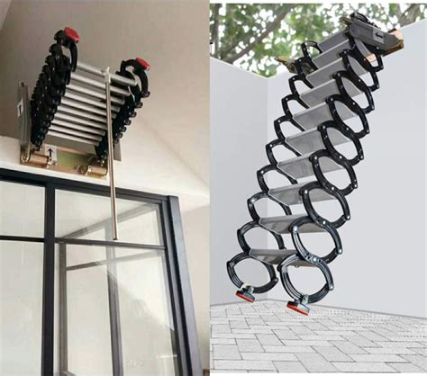 Buy Blackpure Black Folding Ladder Loft Stair12pcs Pedals Narrow Wall