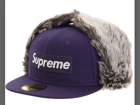 Supreme Authentic Supreme New Era Earflap Hat Cap Purple Size 7 12