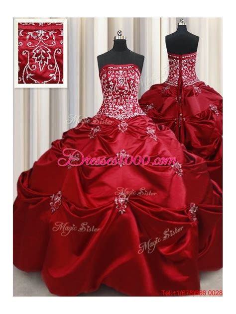 New Arrivals Strapless Beaded And Bubble Taffeta Quinceanera Dress In Wine Red Ball Gowns