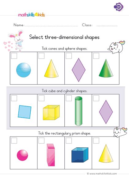 3d Shapes Worksheets For Grade 1 1st Grade Solids Figures Worksheets