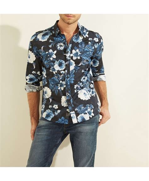 Guess Mens Luxe Autumn Bloom Shirt Macys