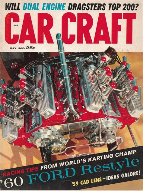 Car Craft 1960 May 2 Engine Dragsters 60 Ford Restyle Karting