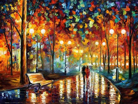 Rains Rustle 2 — Palette Knife Oil Painting On Canvas By Leonid