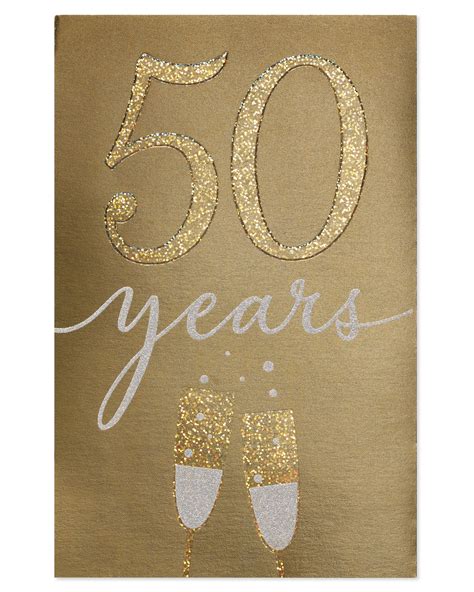 American Greetings 50th Anniversary Card Golden