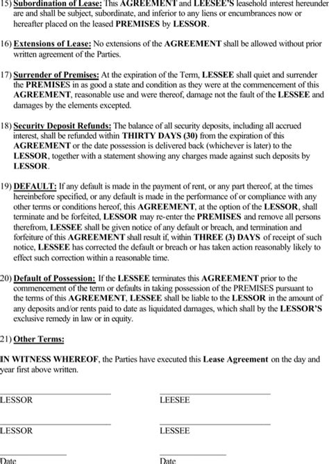 residential rental agreement template    page