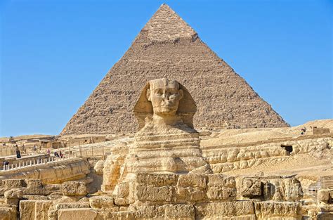 Great Sphinx Of Giza And The Pyramid Of Khafre In Egypt Photograph