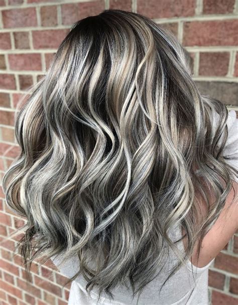 Silver Balayage Gray Hair Highlights Blending Gray Hair Grey Blonde