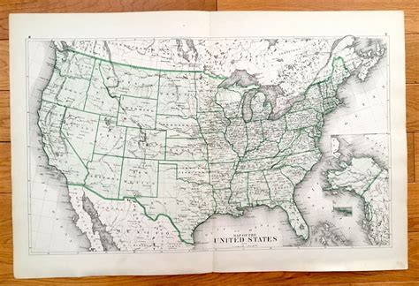 Antique 1875 Map Of The United States By Jb Beers And Company Etsy