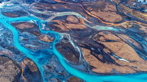 Aerial Shot River In Iceland Coverdrone New Zealand