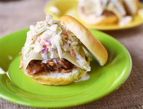Bbq Pulled Pork And Coleslaw Sandwiches Simple Sweet And Savory