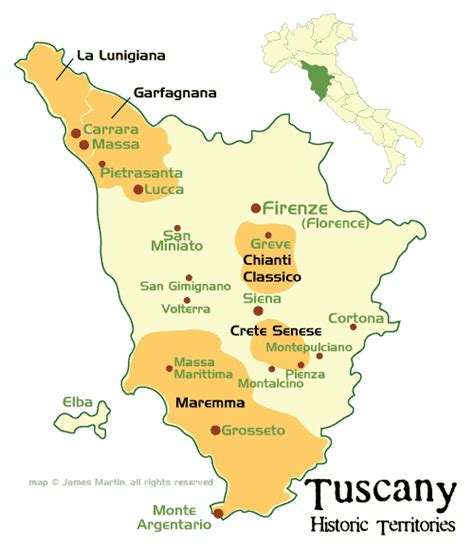 Map Of Italy With Cities Tuscany Map Of World