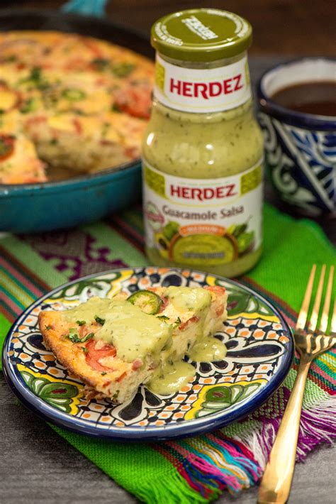 Mexican Style Frittata With Potatoes And Guacamole Salsa Nibbles And