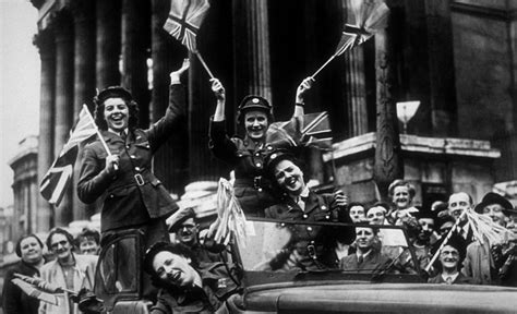 ve day excitement and relief but people were anxious the country was broke and the war in