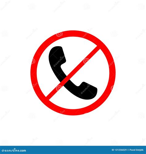 No Call Sign No Phone Icon Flat Illustration Red Circle Stock