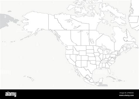 North America Countries Border Map Vector Map Of Us And Canada