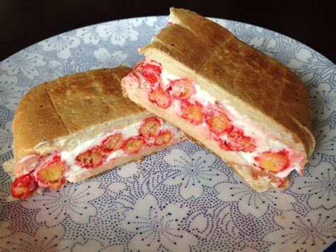 Grilled Cream Cheese And Flaming Hot Cheeto Sandwich On A French Roll
