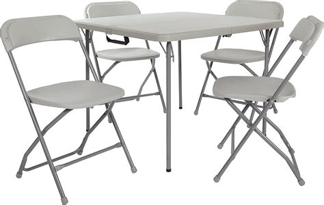 Office Star Pct 05 Resin 5 Piece Folding Chair And Table Set 4 Chairs